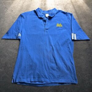 Adidas UCLA Bruins Polo Shirt Blue Yellow Vintage Skater XL